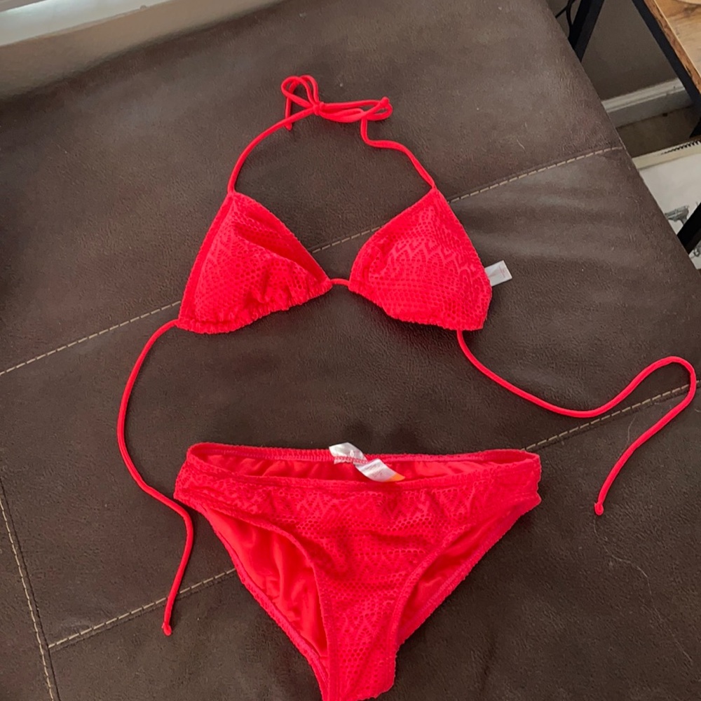 Salmon colored bathing suit